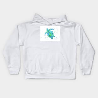 Sea Turtle with paint splats by Jan Marvin Kids Hoodie